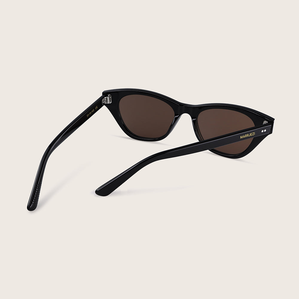 Marrjezi Mykonos Cat-Eye Sunglasses – Gloss Black