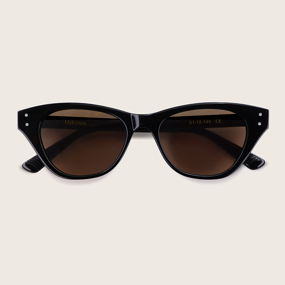 Marrjezi Mykonos Cat-Eye Sunglasses – Gloss Black