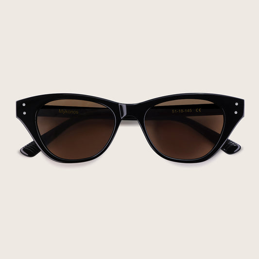 Marrjezi Mykonos Cat-Eye Sunglasses – Gloss Black