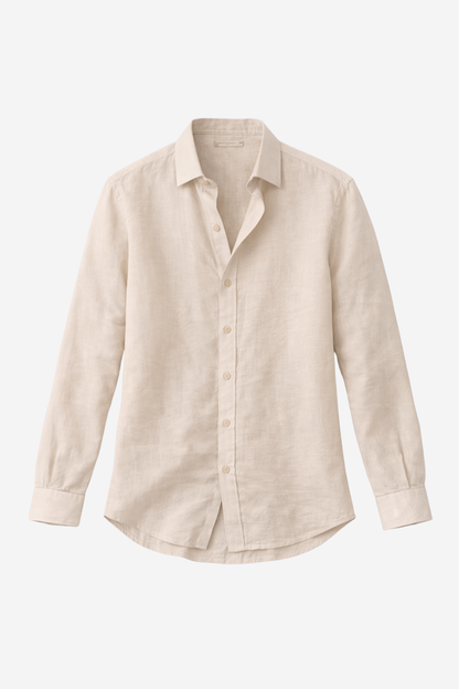 BAHARI NATURAL COTTON & LINEN LONG SLEEVE SHIRT
