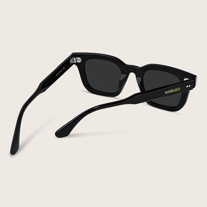 Marrjezi Cassis Square Sunglasses – Gloss Black