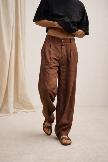 STRADA PLEATED WIDE-LEG PANTS