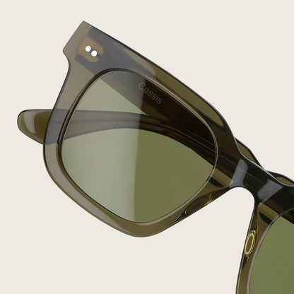 Marrjezi Cassis Square Sunglasses – Olive Crystal