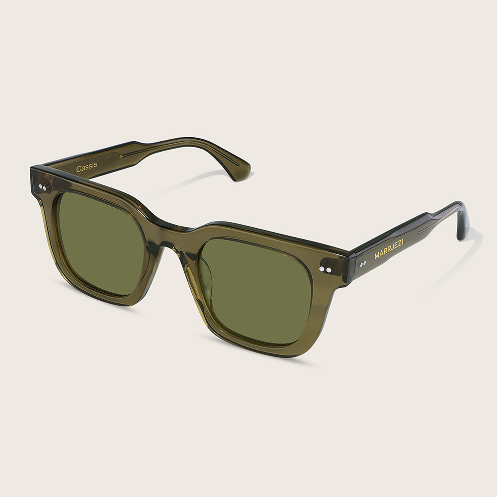 Marrjezi Cassis Square Sunglasses – Olive Crystal