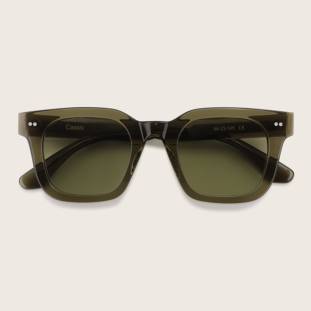 Marrjezi Cassis Square Sunglasses – Olive Crystal