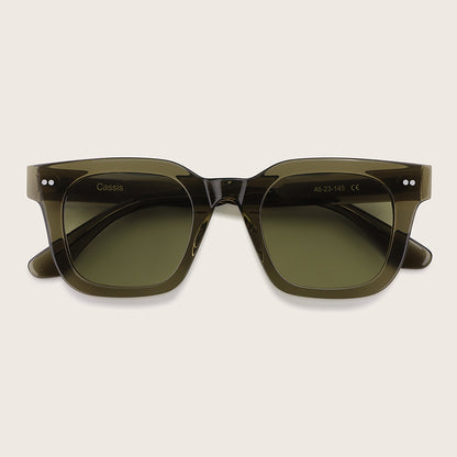 Marrjezi Cassis Square Sunglasses – Olive Crystal
