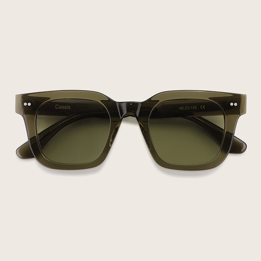 Marrjezi Cassis Square Sunglasses – Olive Crystal