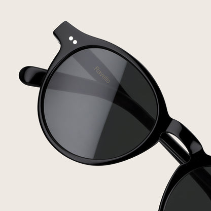 Marrjezi Ravello Round Sunglasses – Gloss Black