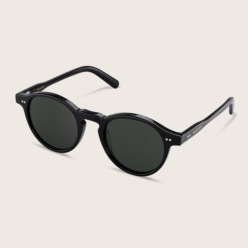 Marrjezi Ravello Round Sunglasses – Gloss Black