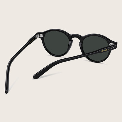 Marrjezi Ravello Round Sunglasses – Gloss Black