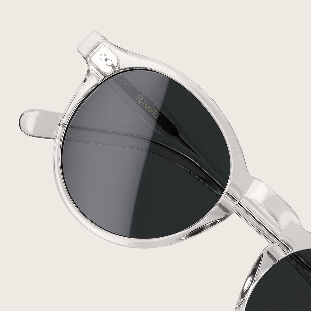 Marrjezi Ravello Round Sunglasses – Clear Crystal