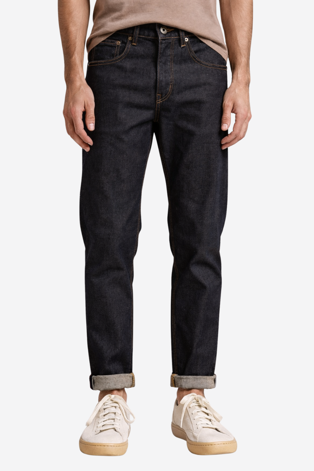 UPEPO RELAXED TAPERED SELVEDGE JEANS