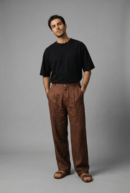 STRADA PLEATED WIDE-LEG PANTS