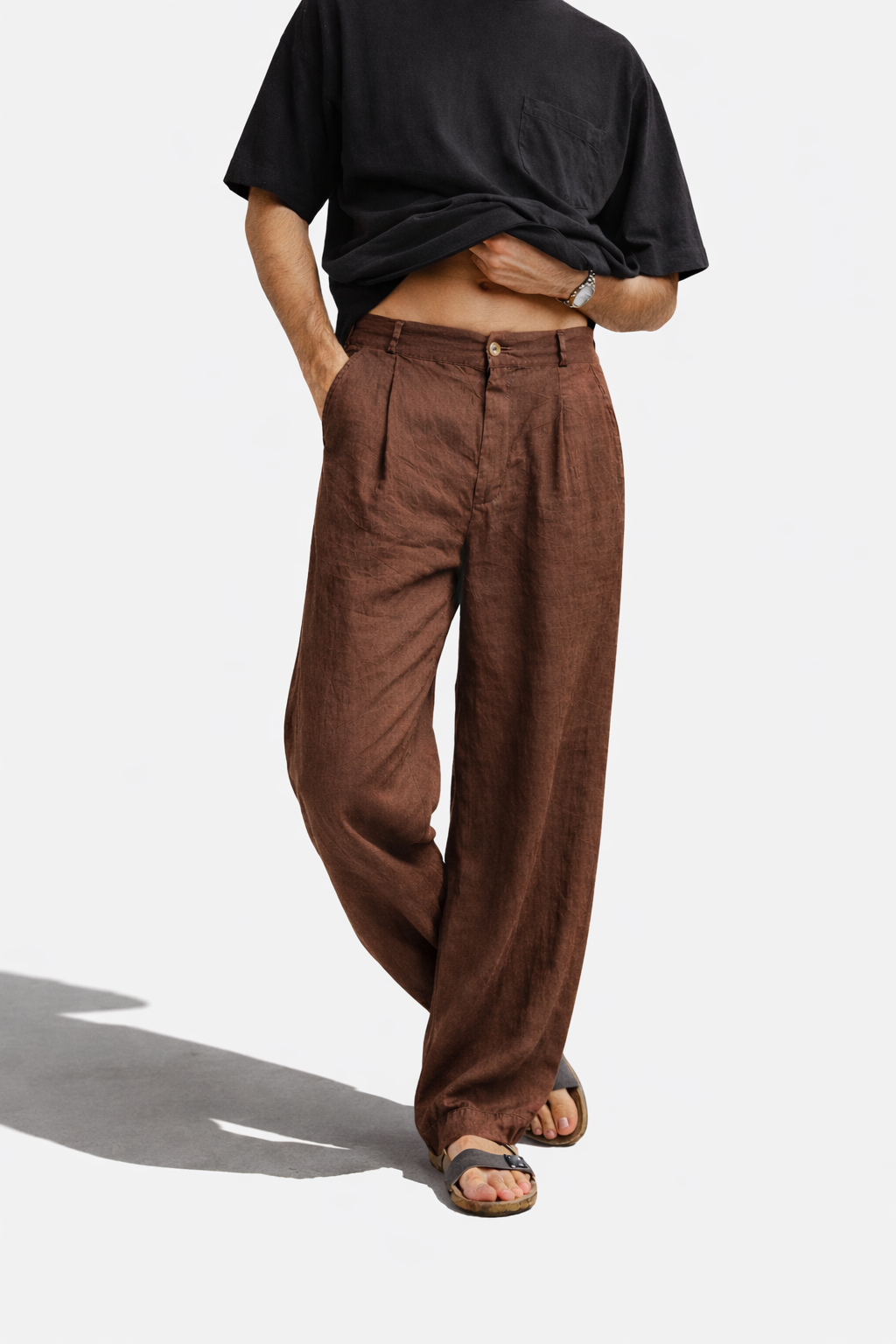 STRADA PLEATED WIDE-LEG PANTS