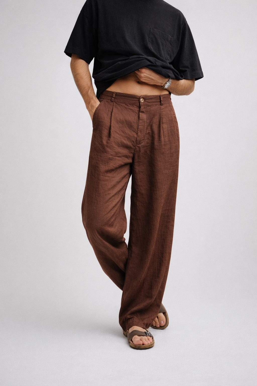 STRADA PLEATED WIDE-LEG PANTS